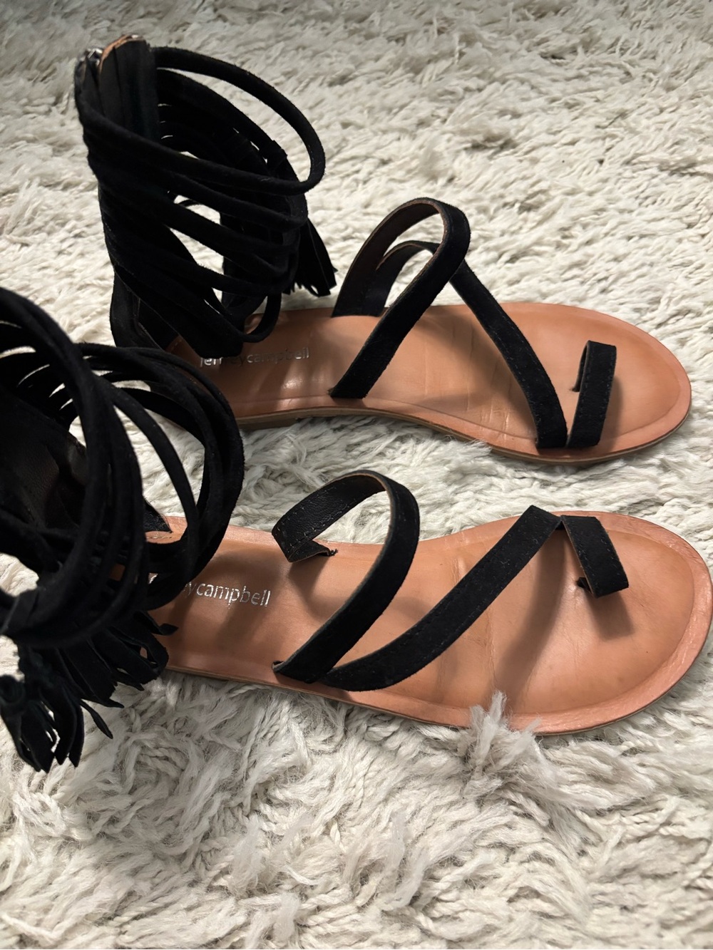 Jeffrey Campbell Glady Sandals Women’s Size 7 Black Suede Straps